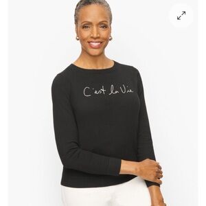 Talbots CREWNECK black sweater - C'EST LA VIE.  Medium